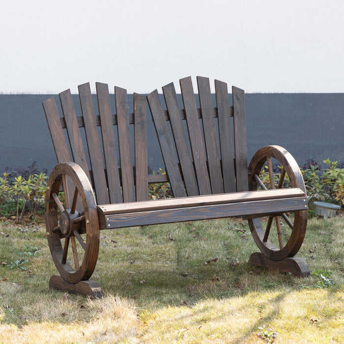 Outsunny Garden Bench, Carbonised Finish
