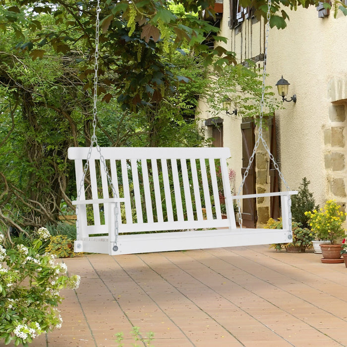 Outsunny 2-seater Porch Swing Outdoor Patio Swing Chair With Slatted Design