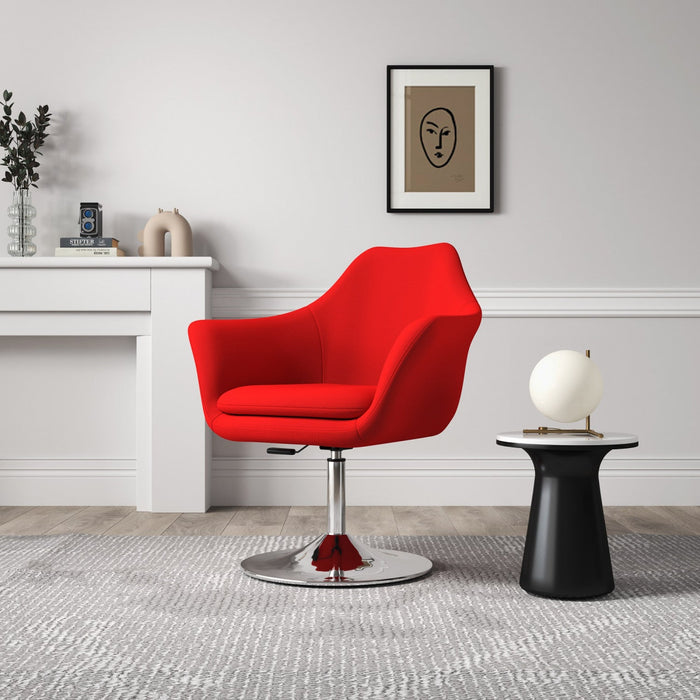 Kinsey Modern Wool Blend Swivel Lounge Chair in Red - Set of 2 Accent Chair 