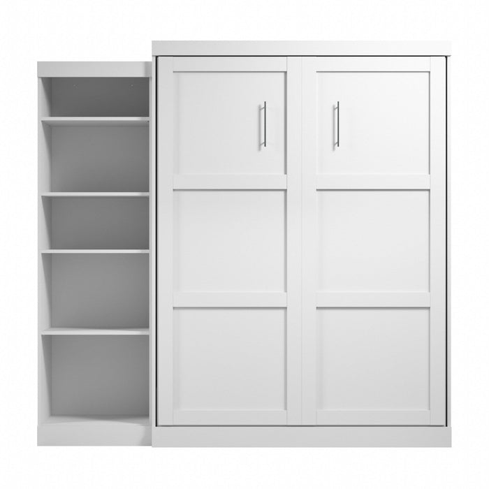 Bestar Pur Queen Murphy Shelving Unit 90-Inch Wall Bed - White