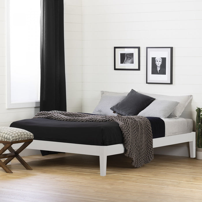 Vito Solid Wood Platform - Bed White 