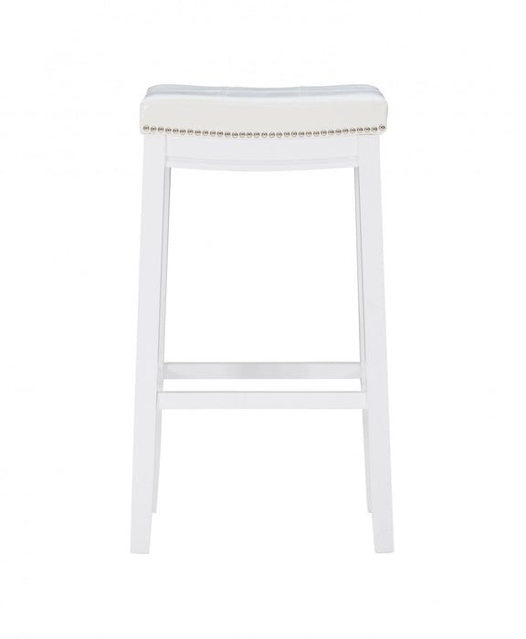 Claridge Fabric Backless Barstool - White