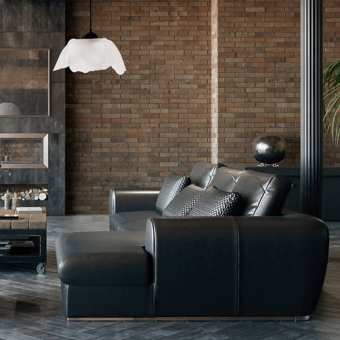 Dainolite Passion 1 Light Pendant Matte Black Frosted Acrylic Diffuser Lamp