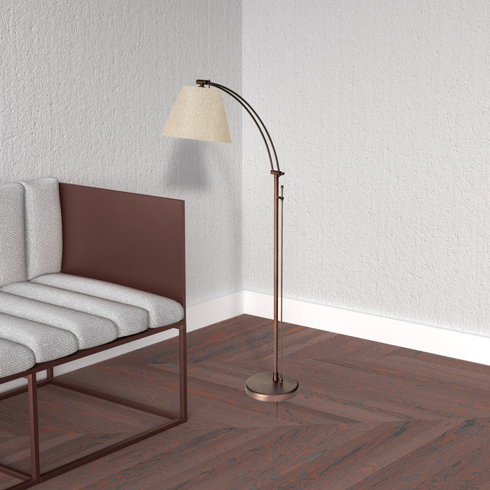 Dainolite Felix Adjustable Floor Lamp Oil Brushed Bronze Flax Empire Shade Rotary Dimmer Switch