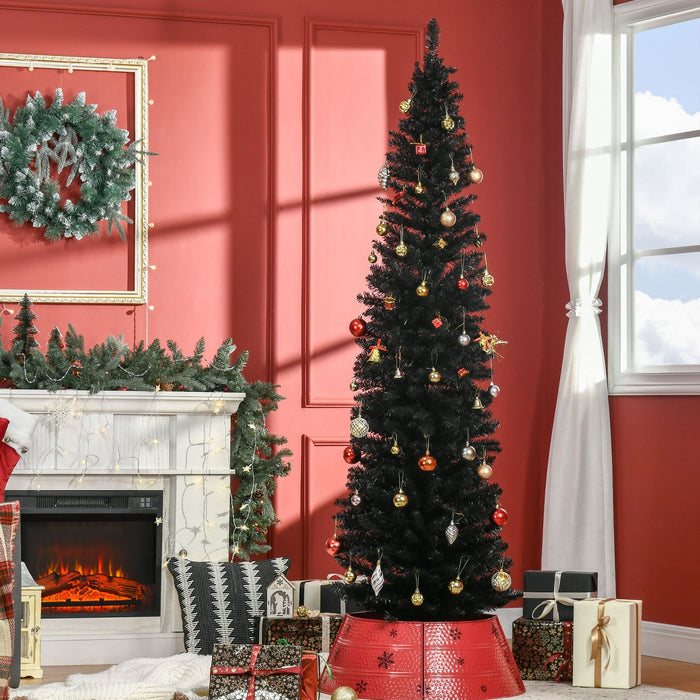 Homcom Pencil Christmas Tree, Slim Xmas Tree With Realistic Branches