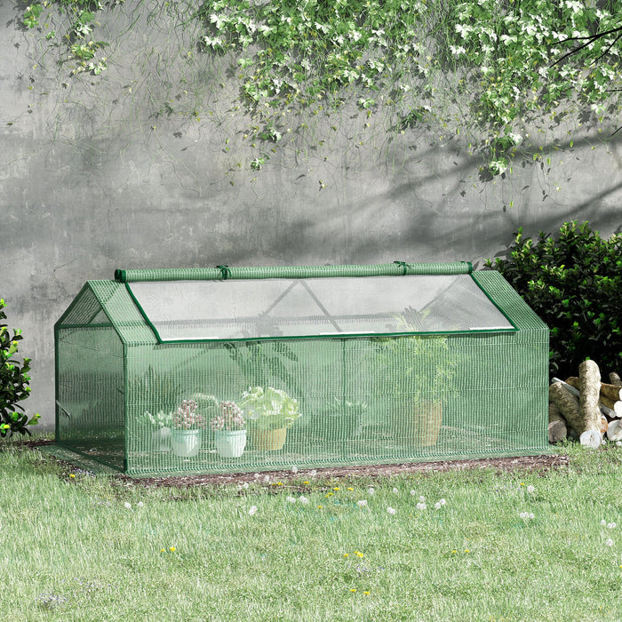 Outsunny 71\" X 36\" X 28\" Mini Greenhouse, Portable Garden Hot House For Plants With Large Roll-up Zi