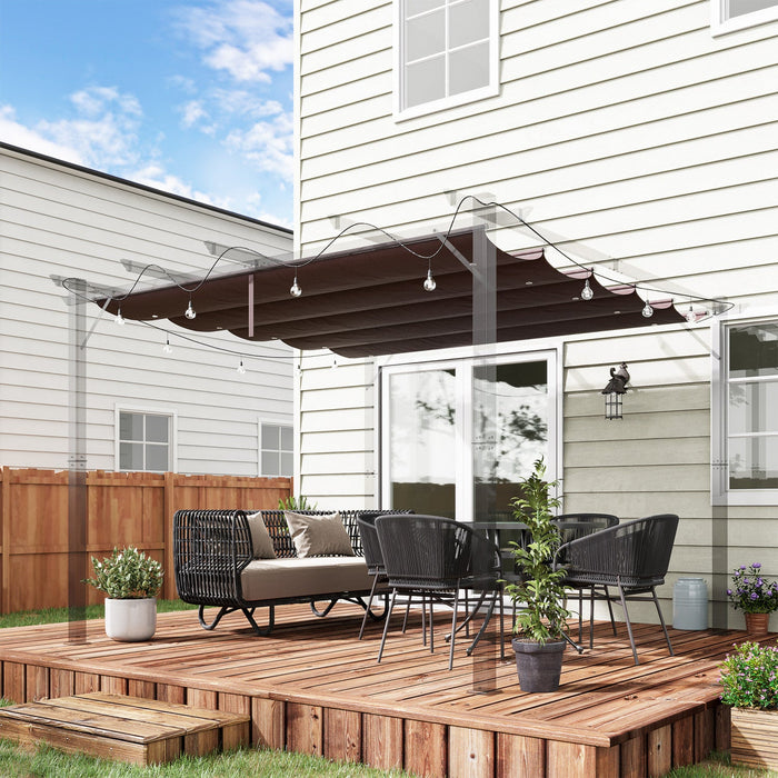 Outsunny Retractable Replacement Pergola Canopy For 10' X 10' Pergola, Pergola Cover Replacement, Co