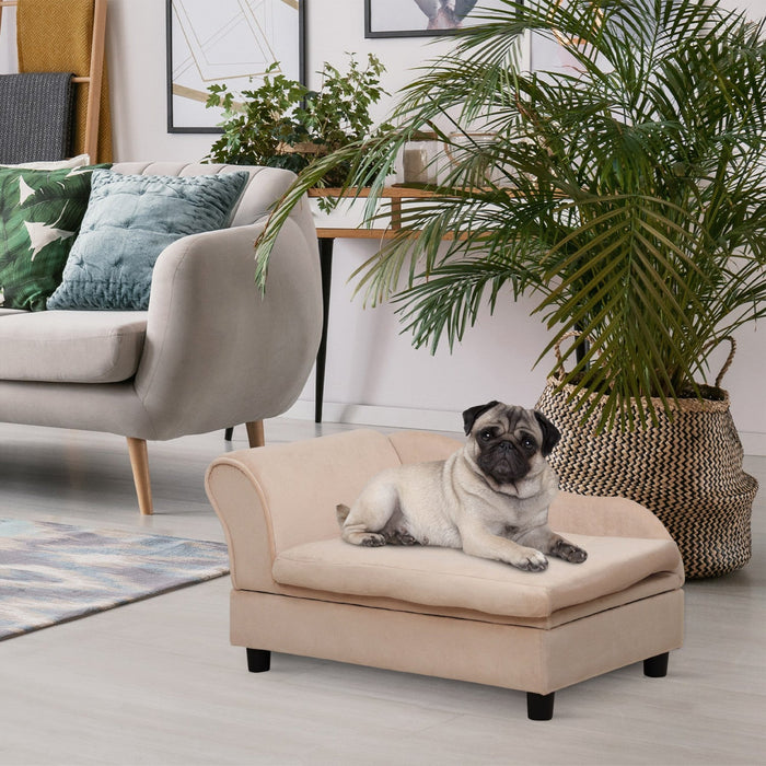 Pawhut Pet Sofa Dog Couch Chaise Lounge Pet Bed With Storage Function Small Sized Dog Various Cat Sp