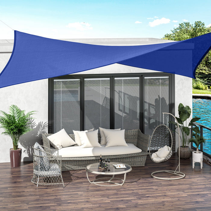 Outsunny Rectangle 20'x 16' Sun Shade Sail Top Cover Fabric Outdoor Shelter Backyard Window Garden C