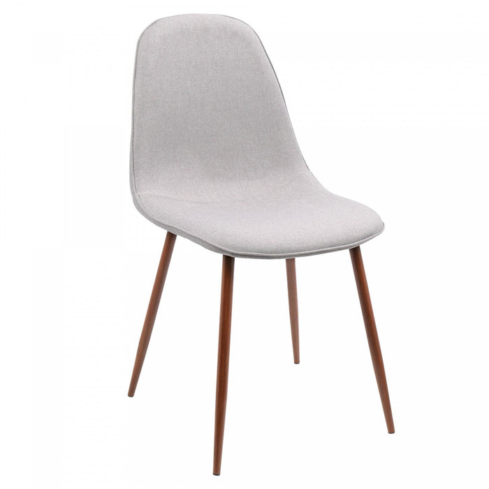 LumiSource Pebble Grey Fabric Mid-Century Modern Dining Accent Chair - Set of 2