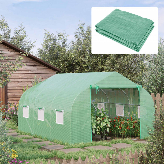 Outsunny Greenhouse Replacement Cover For 11.4' X 9.8' X 6.6' Walk-in Tunnel Pe Hot House Plastic Co