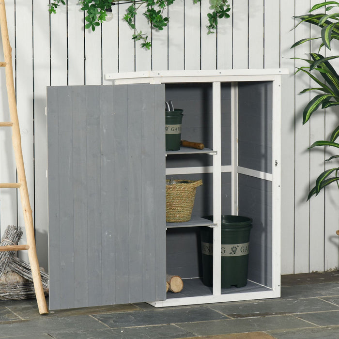 Outsunny 29.9\"x21.7\"x45.3\" Garden Storage Cabinet, Outdoor Storage Shed With Lockable Door With Latc