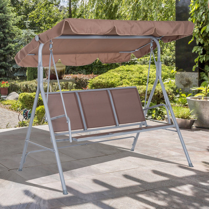 Outsunny 3-seater Patio Swing, Outdoor Swing Chair, A Frame Porch Swing With Canopy Garden Hammock G