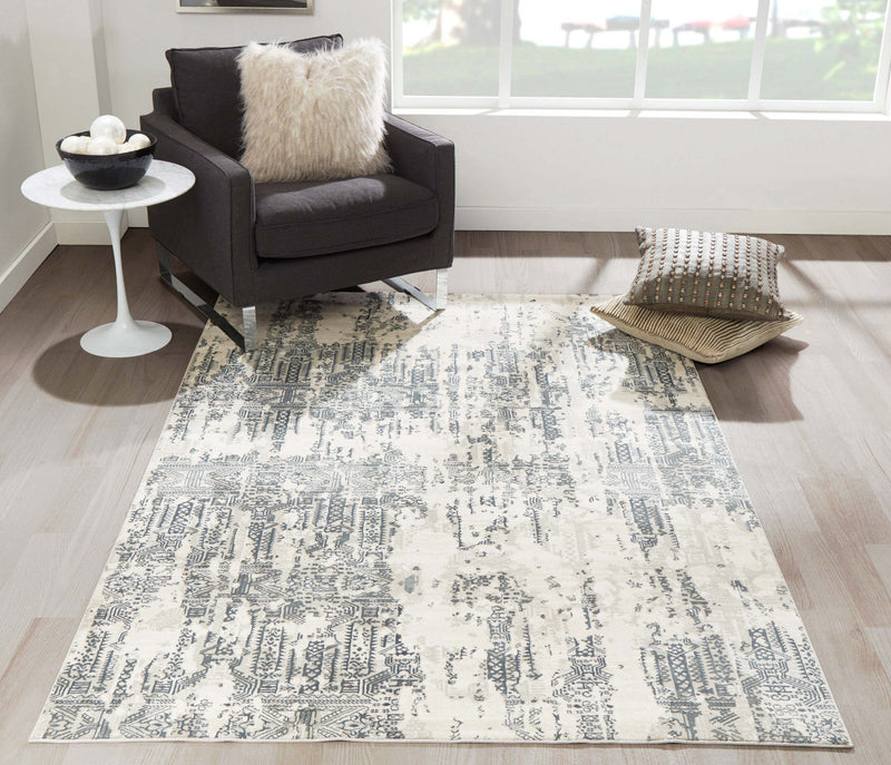 Claudia Traditional 8'11\" x 12'6\" Area Rug in Grey Indoor Area Rug 
