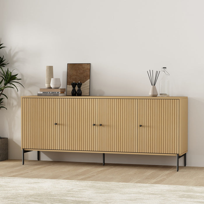 Magnolia Modern 71\" Sideboard in Light Oak Buffet 