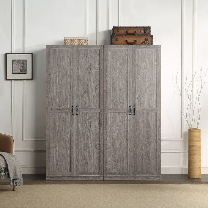 Hopkins Modern 2-Piece Wardrobe Closet in Gray Armoire 