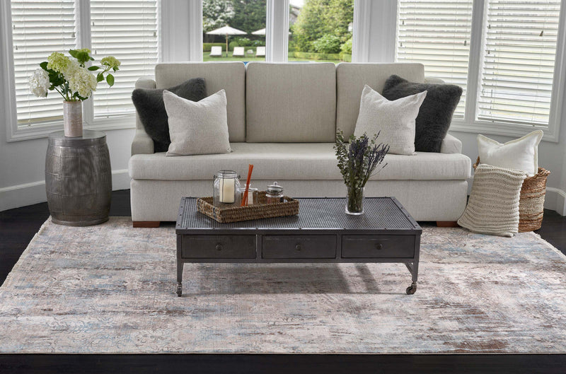 Malia Traditional 9'0\" x 12'0\" Area Rug in Blue Indoor Area Rug 