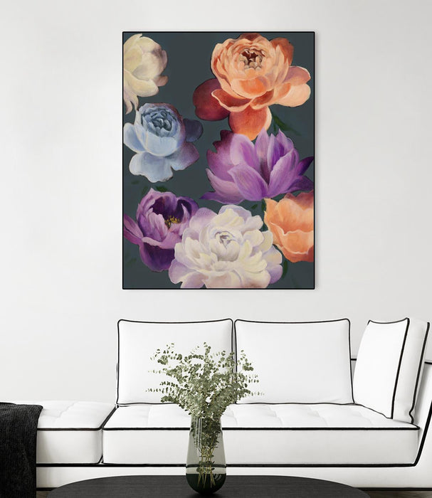 \"November Blooms\" Canvas Framed Black 30x40 Wall Art