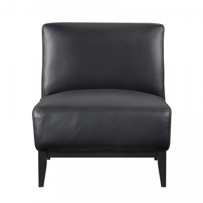 Murdock Accent Chair Black Leather 