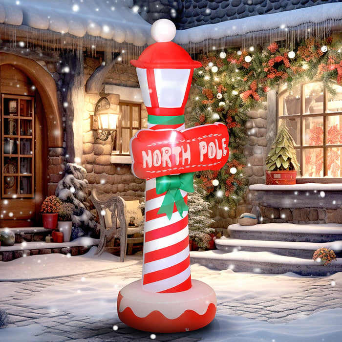 Outsunny 6FT Christmas Inflatable, Lighthouse Xmas Decoration with Lights