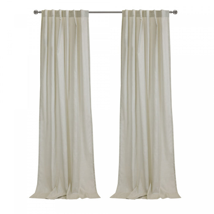 Habitat Bolton Linen Light Filtering Dual Header Curtain Panel - 52 x 63