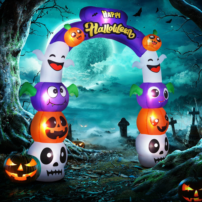 Outsunny 8ft Halloween Inflatable Archway, Outdoor LED Yard Display