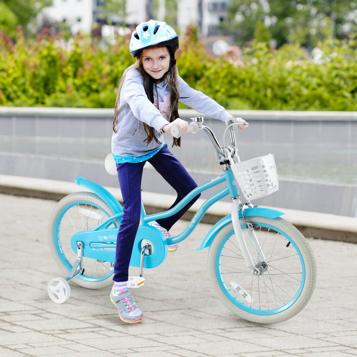 Prorider 18" Kids Bike Toddler Bicycle With Training Wheel Kickstand For 4-8 Years Blue