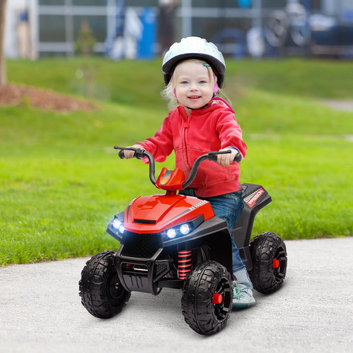 Qaba 12v Electric Car For Kids, Battery Powered Ride-On Quad Kids Atv With Four Wheels Spring Suspen