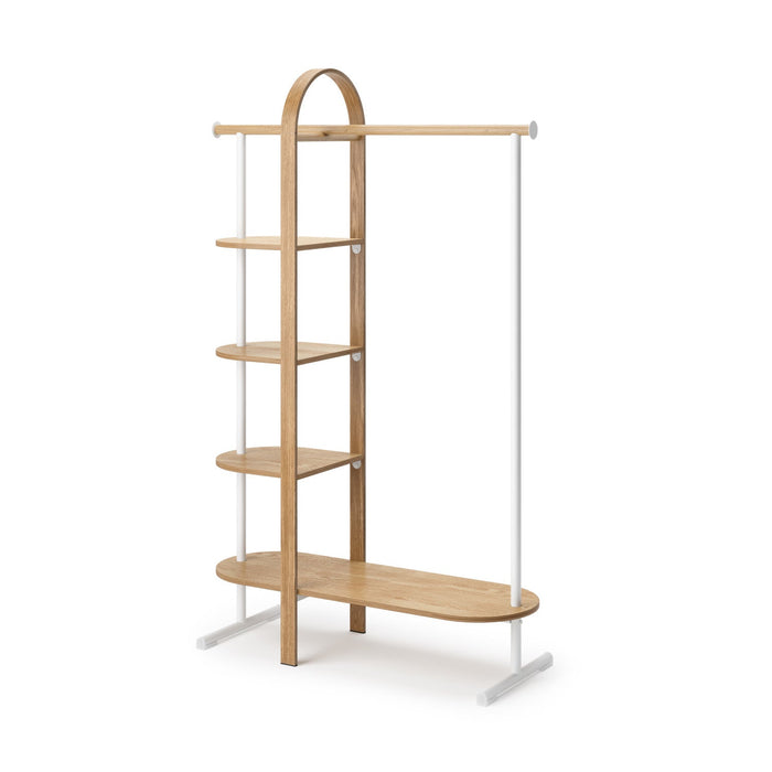 Umbra Modern Wood Bellwood Garment Rack Coat Rack - White and Natural