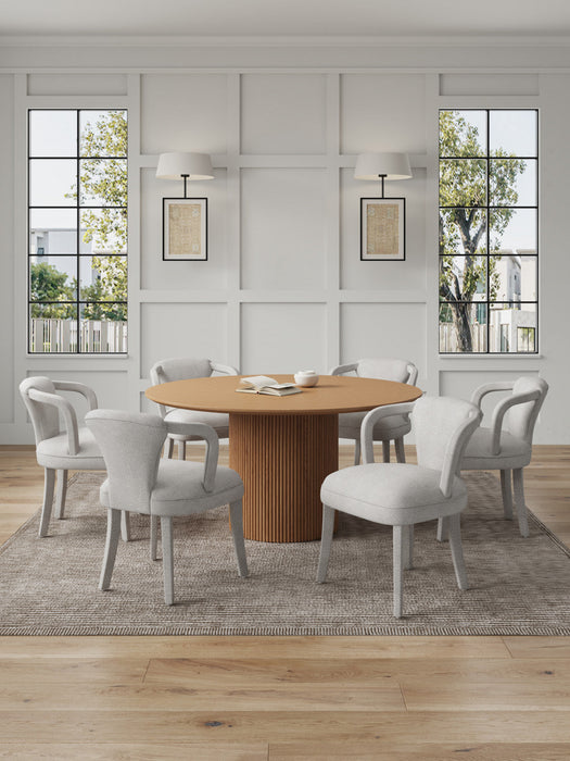 Hathaway and Palmer Modern Industry Chic 7-Piece Dining Set in Gold Dust and Natural Dining Room Set 