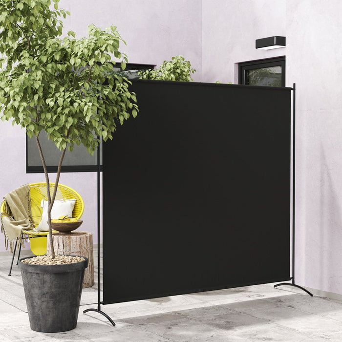 Outsunny Single Panel Privacy Screen, Uv30+ Room Divider, Black