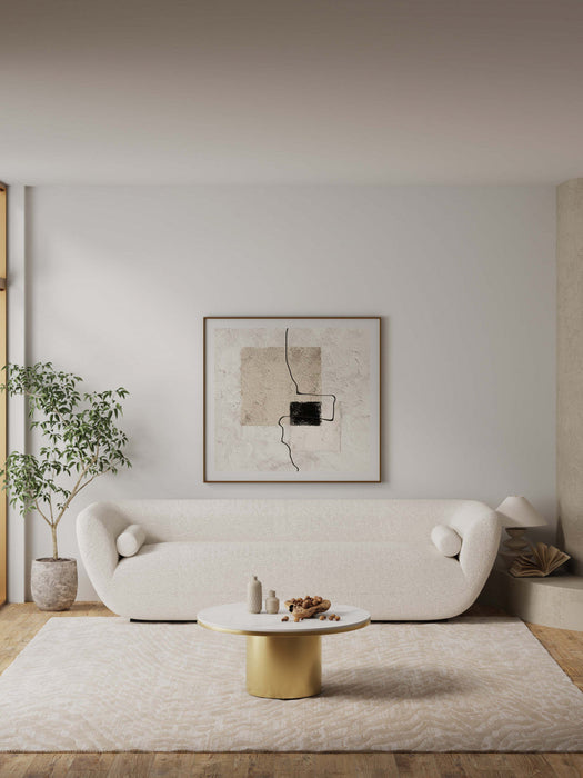 Glenn Modern Glam Sintered Stone Top Coffee Table in Gold 