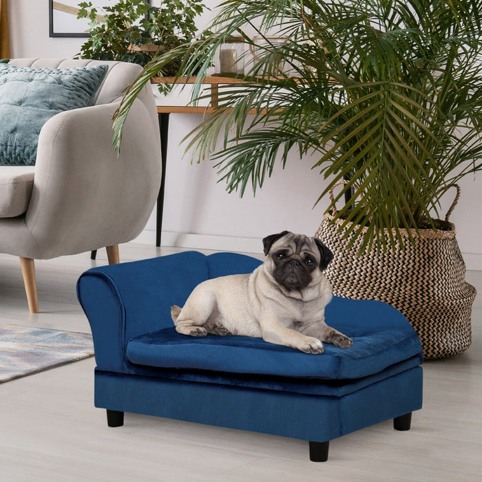 Pawhut Pet Sofa Dog Couch Chaise Lounge Pet Bed With Storage Function Small Sized Dog Various Cat Sp