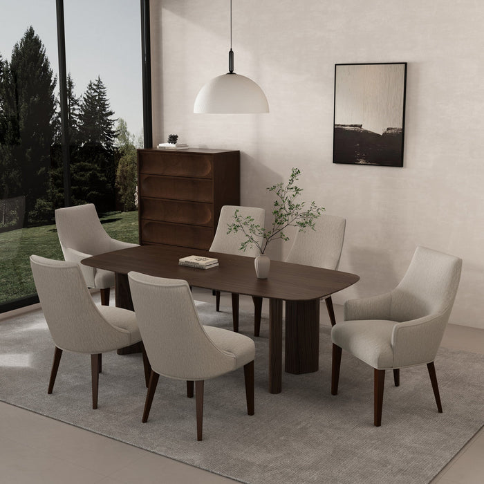 Beever Modern 6-Piece Dining Chair Set in Taupe 