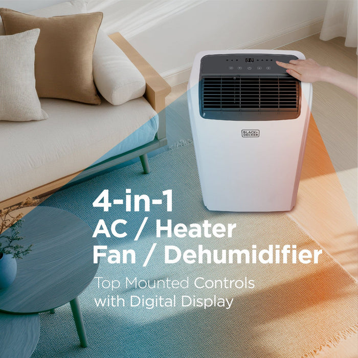 Black+Decker 12,000 BTU Smart Portable Air Conditioner With Heating and Wi-Fi - BPACT12HWT 