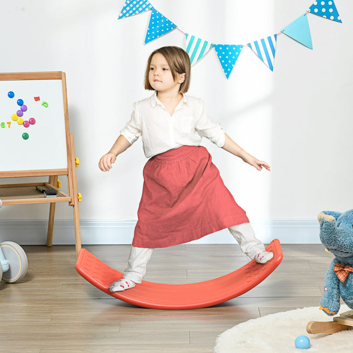 Qaba 32.3\" Balance Board, Wobble Board Kids Curvy Rocker Board, Ended Preschool Learning Montessori 