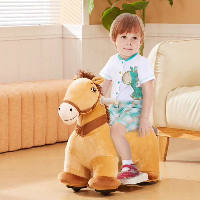 Qaba 6v Powered Ride-On Horse, Battery Powered Kids Electric Ride On Horse, Riding Pony Toy With Mus