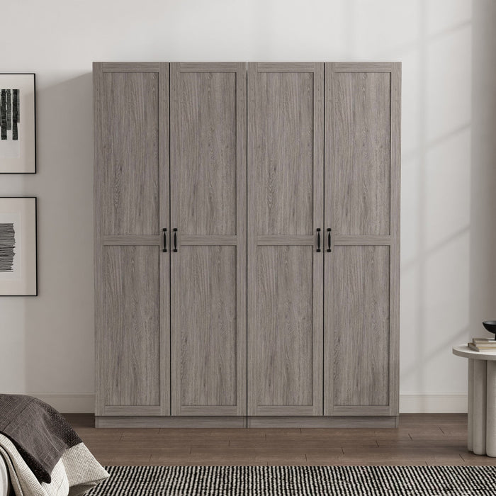 Cornelia Modern 30\" Storage Cabinet in Gray (4-Shelf) - Set of 2 Bookcase 