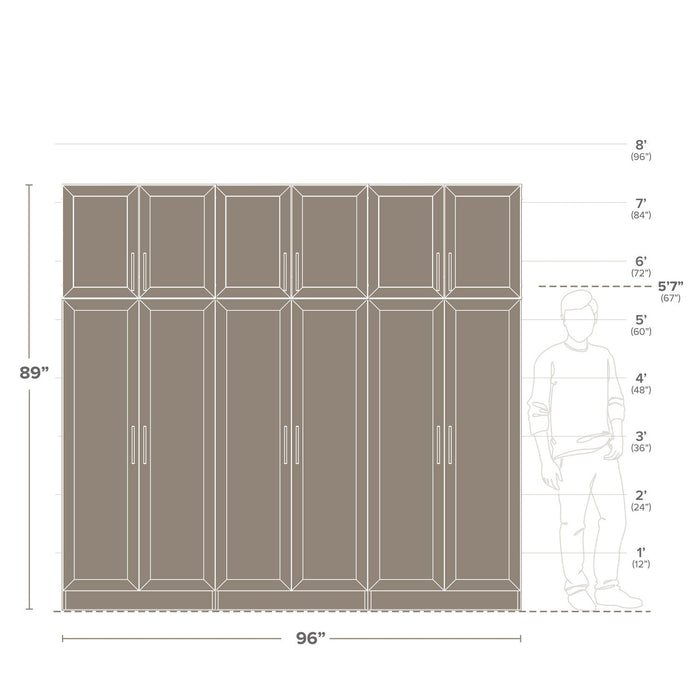 Elite Plus 3-shelf 6-piece Garage Storage Cabinet Set - White 