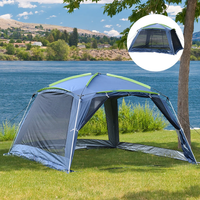 Outsunny 12' X12' X 7' 5-8 Persons Portable Outdoor Camping Tent Water Resistant Shelter Hiking Pop 
