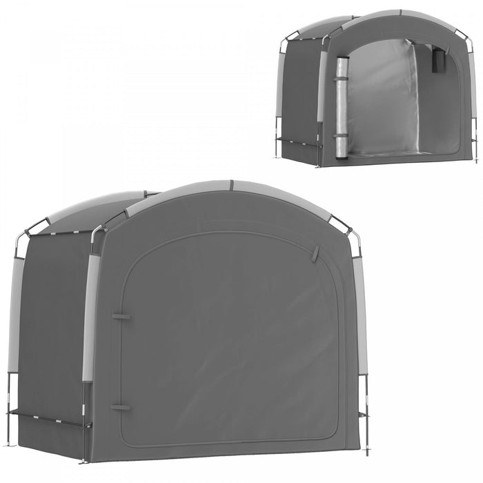 Outsunny Bike Storage Tent Shed With Carry Bag For 3-4 Bikes, Grey