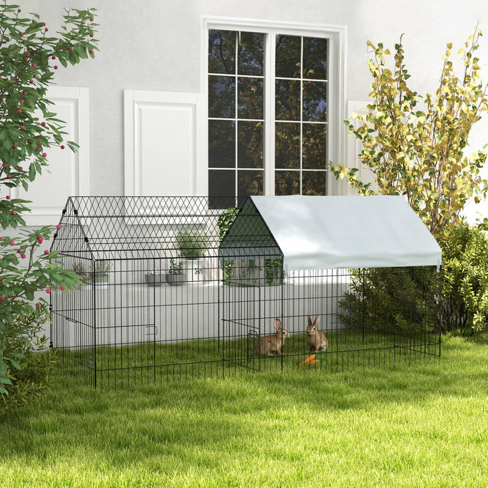 Pawhut 87\" Small Animal Cage, Pet Playpen For Chicken, Rabbits, Chinchillas, Outdoor Small Animal Pl