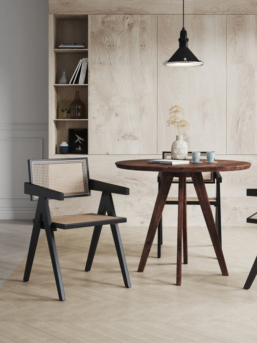 Hamlet Industry Chic Wood Armchair in Black and Natural - Set of 2 Dining Chair 