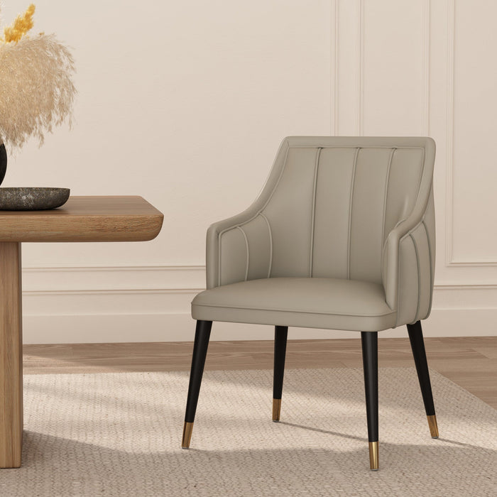 Eda Modern Wood Armchair in Light Gray Dining Chair 