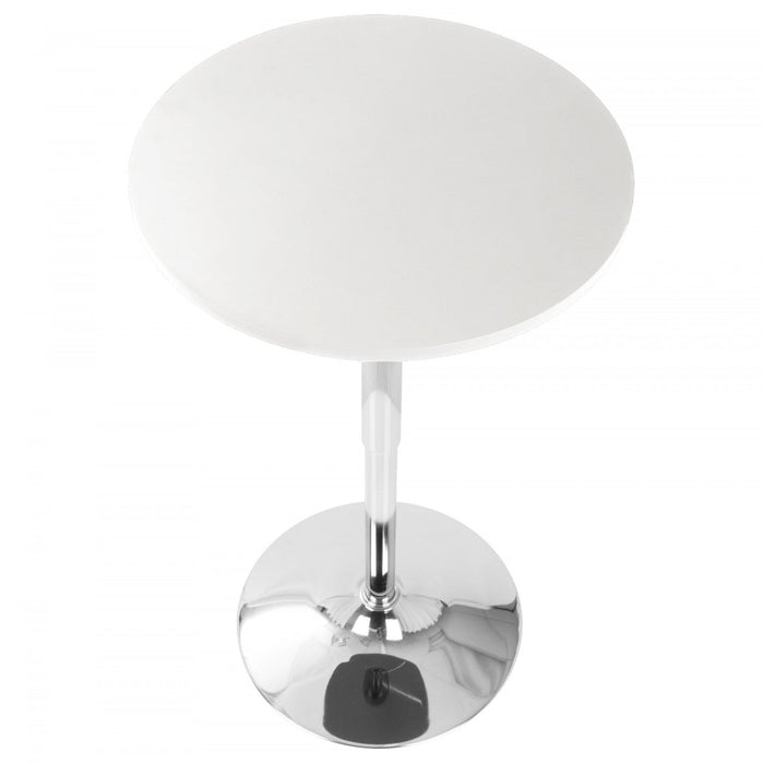 LumiSource Adjustable Contemporary Bar Dining Pub Table - White