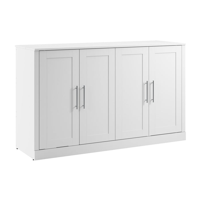 Bestar Pur 75 W Queen Cabinet Bed with Mattress - White