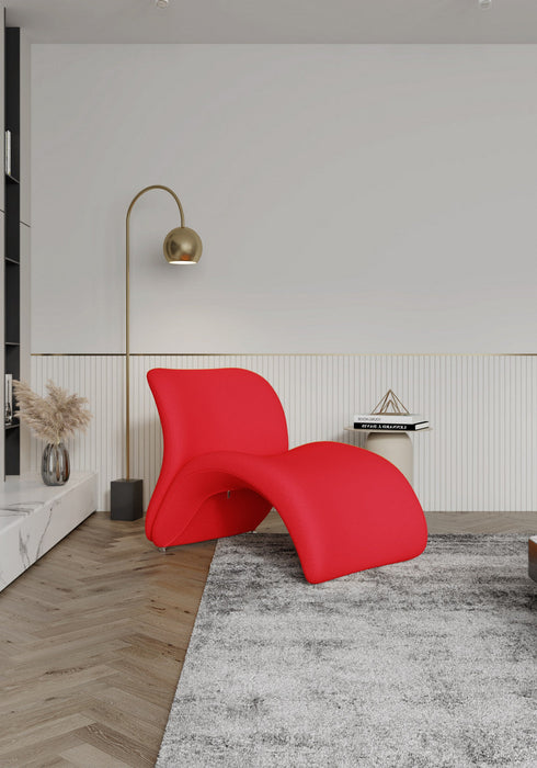 Rosebud Modern Wool Blend Accent Chair in Red - Set of 2 