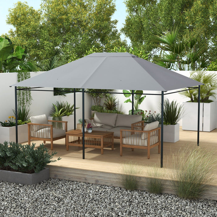 Outsunny 10' X 13' Gazebo Canopy Replacement, Outdoor Gazebo Cover Top Roof Replacement With Vents A