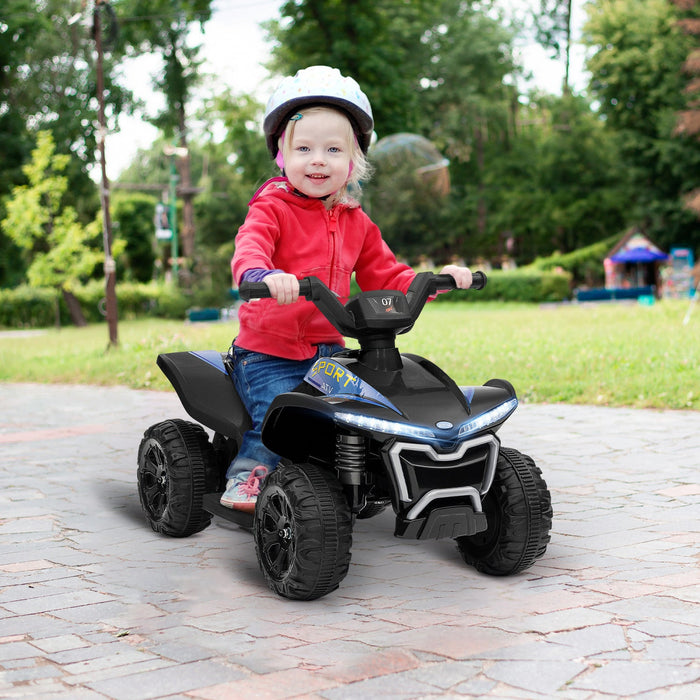 Qaba Kids Atv, 6v Battery Powered Ride-On Electric Vehicle With 1.6mph Max Speed, Headlights, Music,