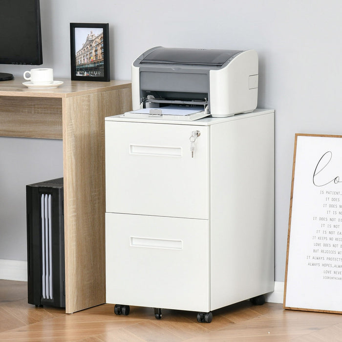 Vinsetto File Cabinet Vertical Filing Cabinet Lockable For Office